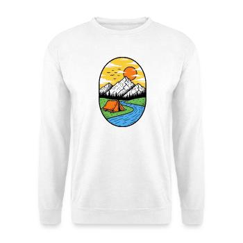 Mountain Sun Campfire Tent - Unisex Sweatshirt - white - Front
