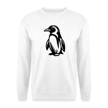 Chilliges Pinguin-Motiv aus dem Eis zum Verlieben - Unisex Pullover - Weiß - Vorne