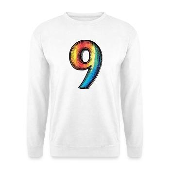 9 Nombre coloré - Sweat-shirt Unisexe - blanc - Devant