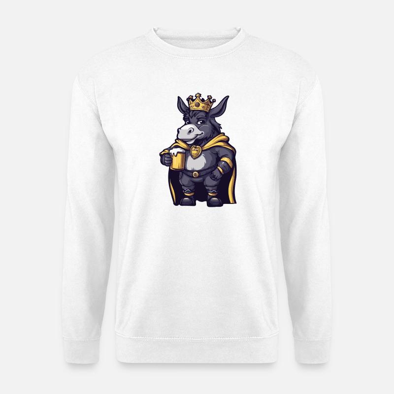 Esel Bier König - Unisex Pullover - Weiß