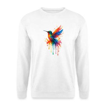 Hummingbird Pop Art Watercolor - Unisex Sweatshirt - white - Front