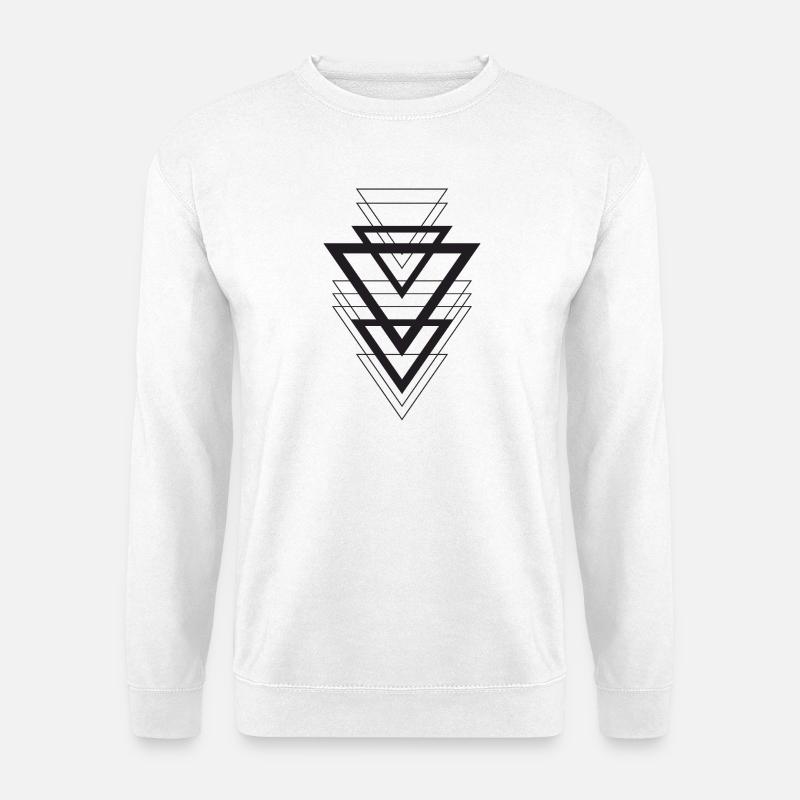 Geometric Triangle Overlay - Unisex Sweatshirt - white