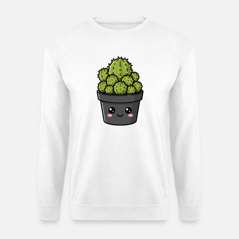 Kawaii-Kaktus-Topfgarten - Unisex Pullover - Weiß