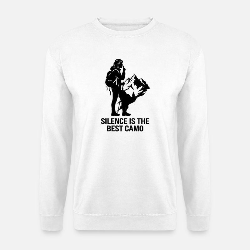 Schweigen ist der beste Tarnbergwanderer - Unisex Pullover - Weiß
