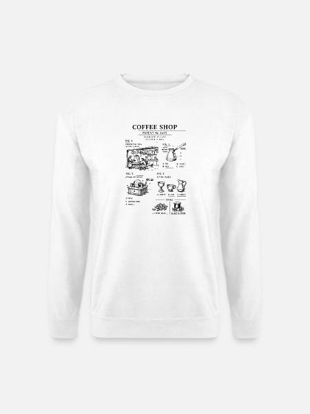 Vintage Coffeeshop Patent-Bauplan - Unisex Pullover - Weiß