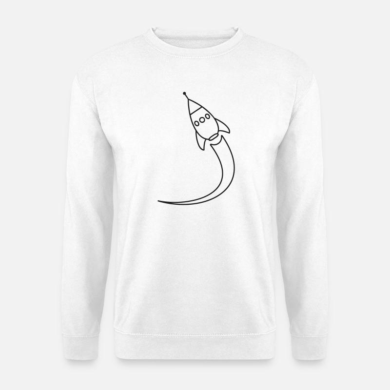 Lancement d’une fusée dans l’espace - Sweat-shirt Unisexe - blanc