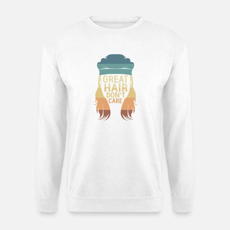 Vokuhila Haarschnitt Mullet - Unisex Pullover - Weiß