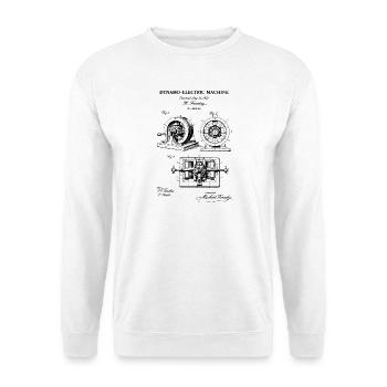 Plan de brevet pour machine électrique - Sweat-shirt Unisexe - blanc - Devant