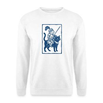 Frosch Ritter - Holzschnitt Fantasy Art - Unisex Pullover - Weiß - Vorne