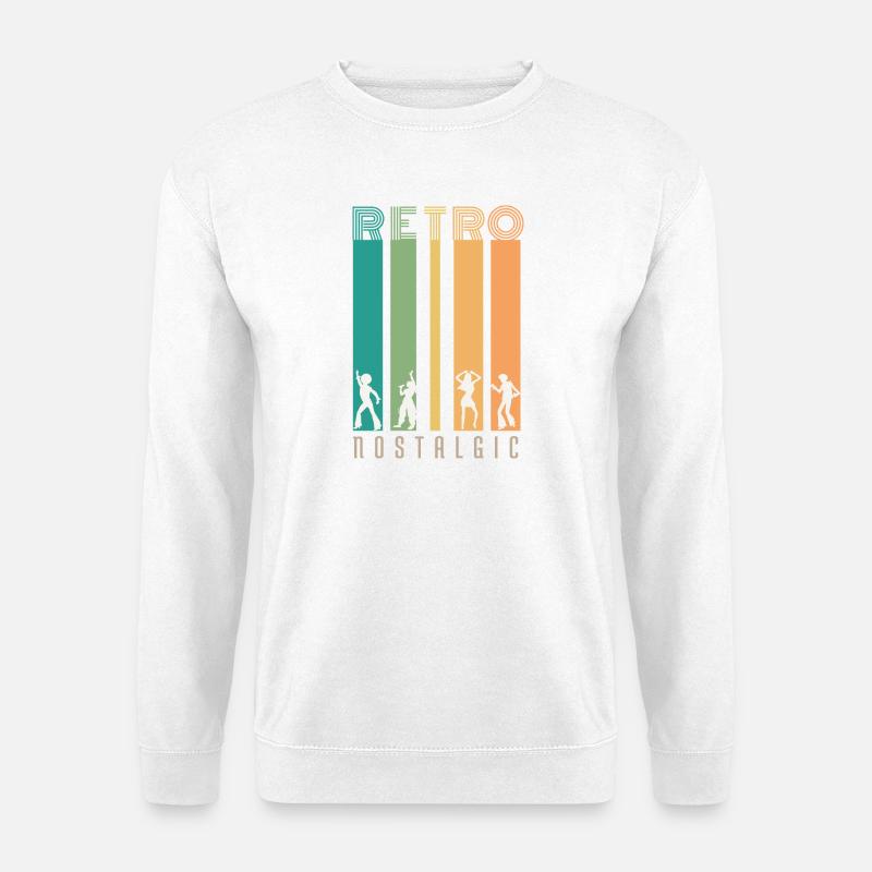 Retro-Bars und Silhouetten – Nostalgie - Unisex Pullover - Weiß