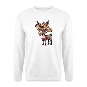 Esel Lustig Sombrero - Unisex Pullover - Weiß - Vorne
