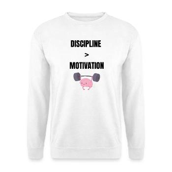 Discipline over motivation - Unisex Sweatshirt - white - Front