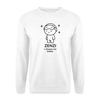Zenzi – I Choose Me Today | Self Care Mood - Unisex Pullover - Weiß - Vorne - Alina (178cm) & Michal (187cm)