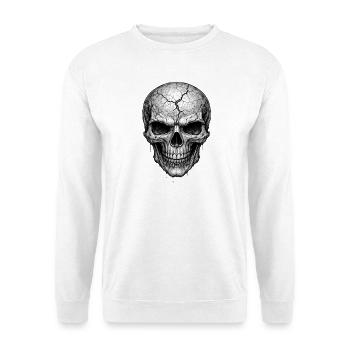 Cracked Skull Gothic Horror-Grafik - Unisex Pullover - Weiß - Vorne
