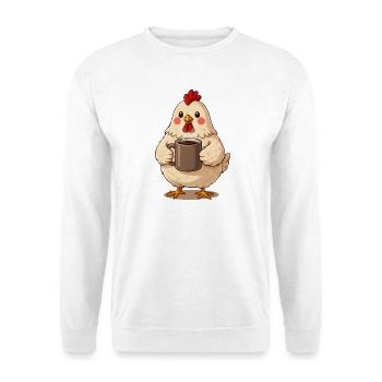Cute Chicken Coffee – Cozy Farmhouse Chicken with Kaff - Unisex Sweatshirt - white - Front