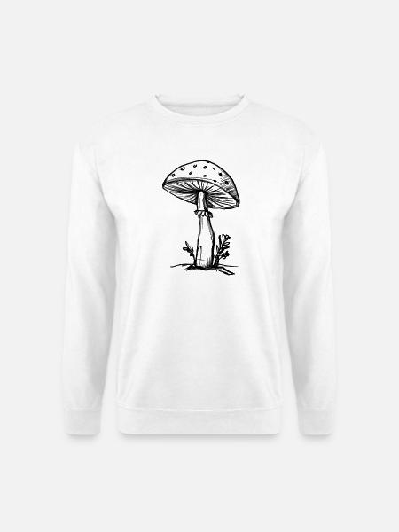 Pilz - Illustration - Unisex Pullover - Weiß