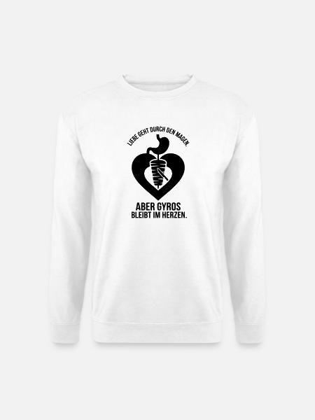 Liebe geht durch den Magen Gyros bleibt im Herzen - Unisex Pullover - Weiß