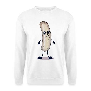 Weißwurst Würstchen - Unisex Pullover - Weiß - Vorne - Alina (178cm) & Michal (187cm)