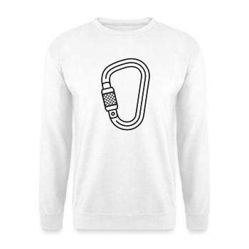 Ikone der Kletterkarabinerlinie - Unisex Pullover - Weiß - Vorne - Alina (178cm) & Michal (187cm)
