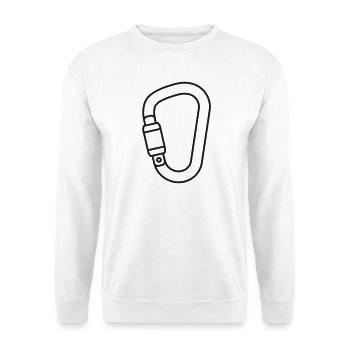 Ikone der Kletterkarabinerlinie - Unisex Pullover - Weiß - Vorne - Alina (178cm) & Michal (187cm)