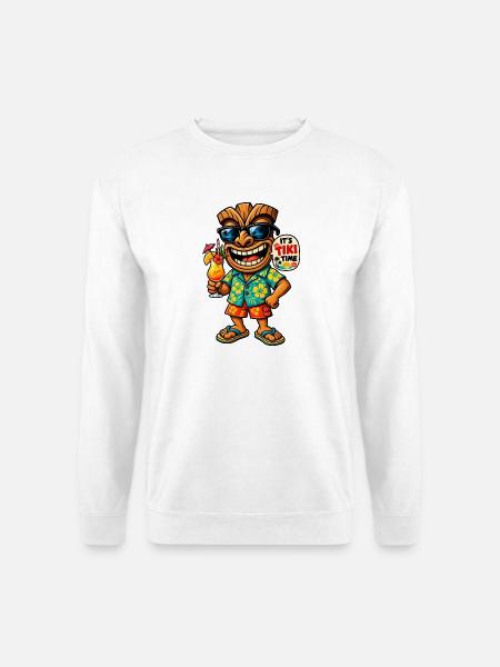 It's Tiki Time – Tiki Cocktail & Urlaubsfeeling - Unisex Pullover - Weiß