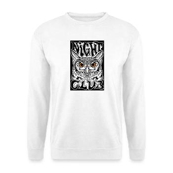 Unheilvolle Augen im Dunkeln - Unisex Pullover - Weiß - Vorne - Alina (178cm) & Michal (187cm)