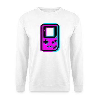 Retro Handheld Konsole Glitch - Unisex Pullover - Weiß - Vorne - Alina (178cm) & Michal (187cm)