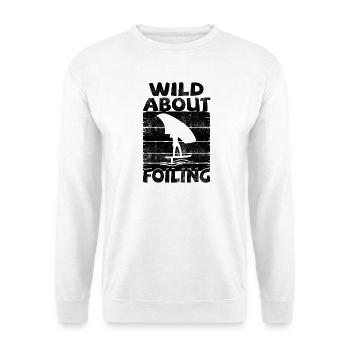 Wild about Foiling - Unisex Pullover - Weiß - Vorne - Alina (178cm) & Michal (187cm)