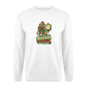 Heiligabend 15:55 Uhr mit Plan - Unisex Pullover - Weiß - Vorne - Alina (178cm) & Michal (187cm)
