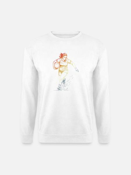 Retro Rugbyspielerin - Unisex Pullover - Weiß