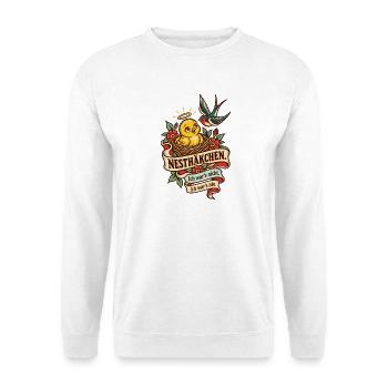 Nesthäkchen Ich wars nicht - Unisex Pullover - Weiß - Vorne - Alina (178cm) & Michal (187cm)