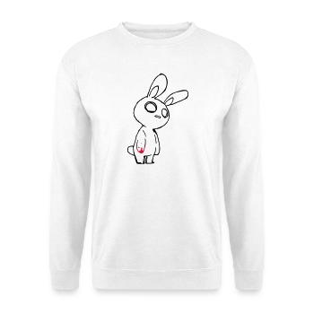 Zombie Hase – Gothic Bunny Halloween Blut Shirt - Unisex Pullover - Weiß - Vorne