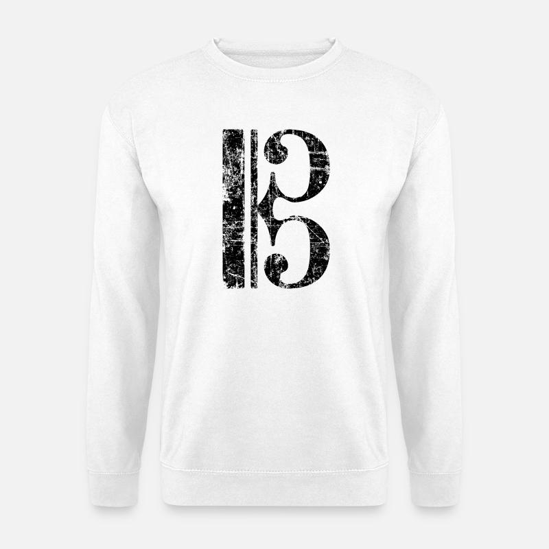 Viola Key, ténor clef, clef d'alto - Sweat-shirt Unisexe - blanc