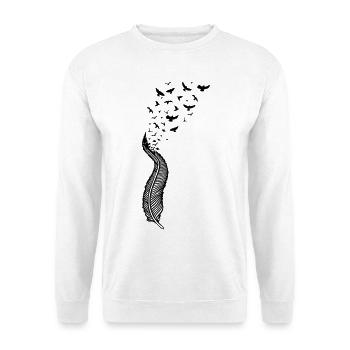 Large feather from which many birds fly - Unisex Sweatshirt - white - Front