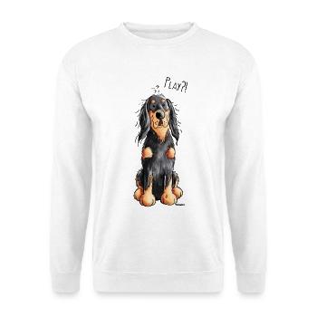 Verspielter Gordon Setter - Hund - Dog - Comic - Unisex Pullover - Weiß - Vorne