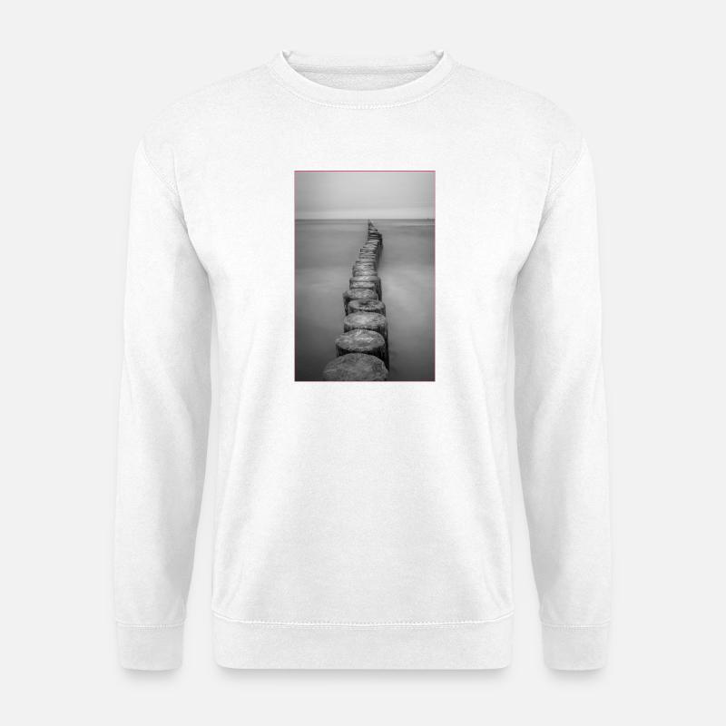 Wellenbrecher/ Buhne in Zingst - Fischland Darß - Unisex Pullover - Weiß