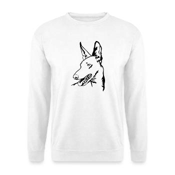 Tête Podenco - Sweat-shirt Unisexe - blanc - Devant