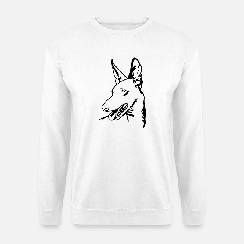 Podenco head - Unisex Sweatshirt - white