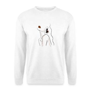 Zeichnung Silhouette Frau - Unisex Pullover - Weiß - Vorne