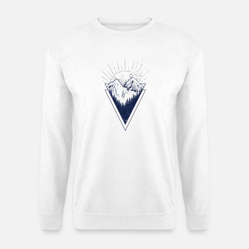 Moonlit Peaks Triangle - Unisex Sweatshirt - white