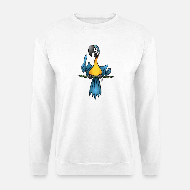 Chatty Parrot Design - Unisex Sweatshirt - white