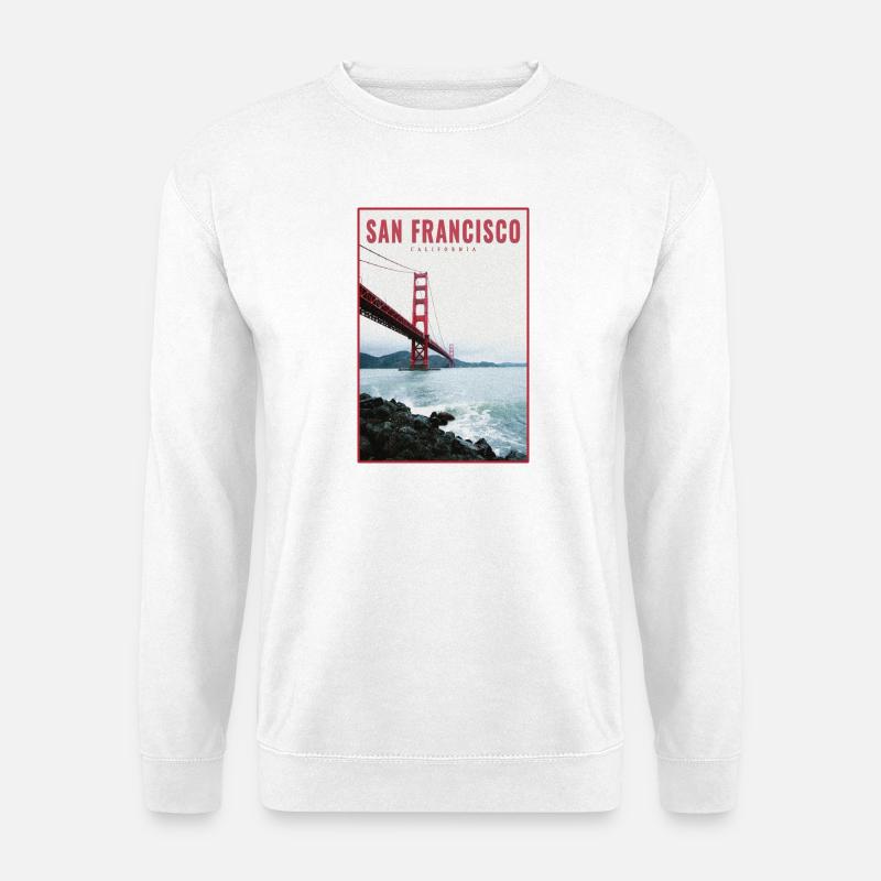 San Francisco Golden Gate Retro Postcard - Unisex Sweatshirt - white