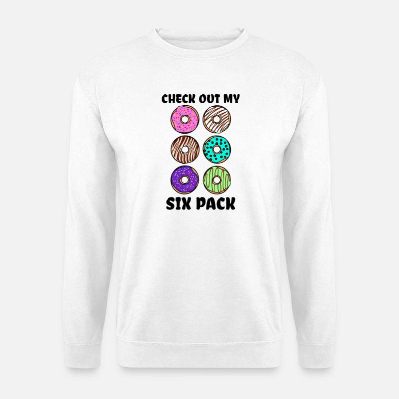 Süßigkeiten Humorvoll Donut Statement Lecker - Unisex Pullover - Weiß
