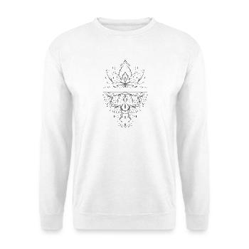 Orientalische Zier-Mandala-Lotusblume - Unisex Pullover - Weiß - Vorne