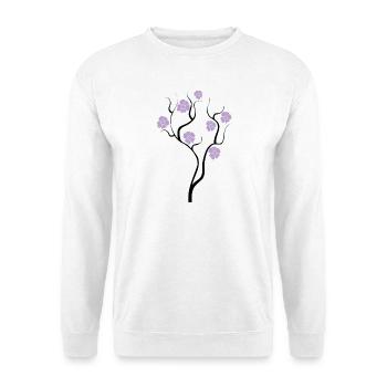 Tree with purple flowers - Creative illustration - Unisex Sweatshirt - white - Front