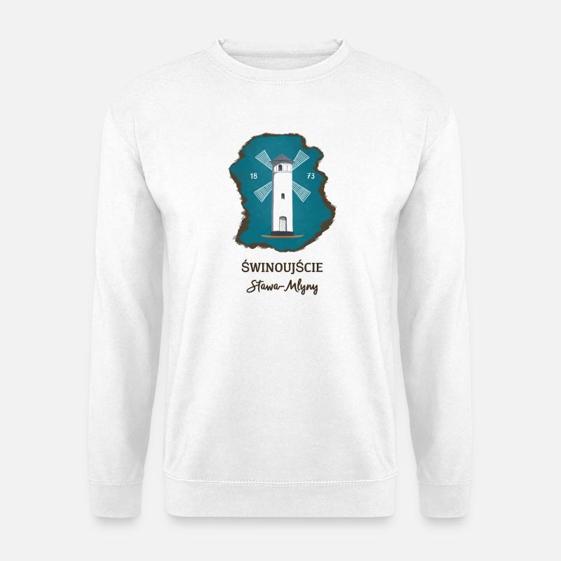 Swinemünde, Leuchtturm,, Usedom, Polen, polnisch - Unisex Pullover - Weiß