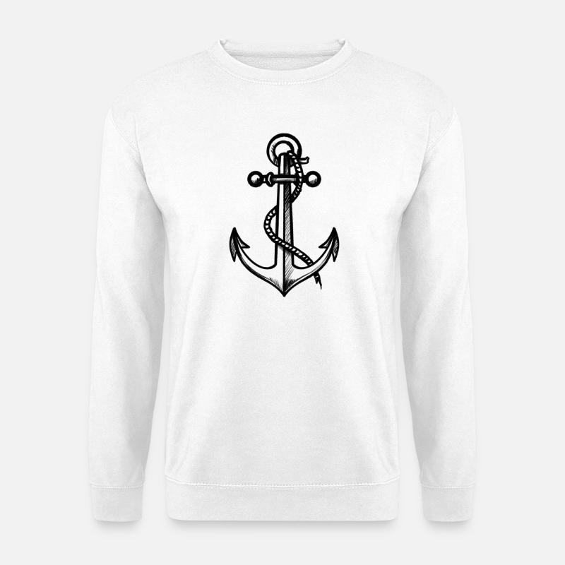 Anchor with rope - Unisex Sweatshirt - white