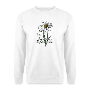 Daisy Line Art on Black - Unisex Sweatshirt - white - Front