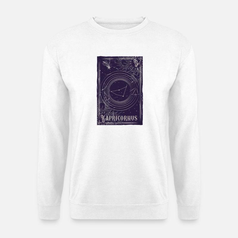 Steinbock Sternbild Ring - Unisex Pullover - Weiß