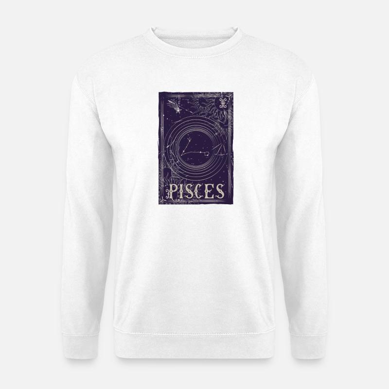 Pisces Zodiac Constellation Circle - Unisex Sweatshirt - white